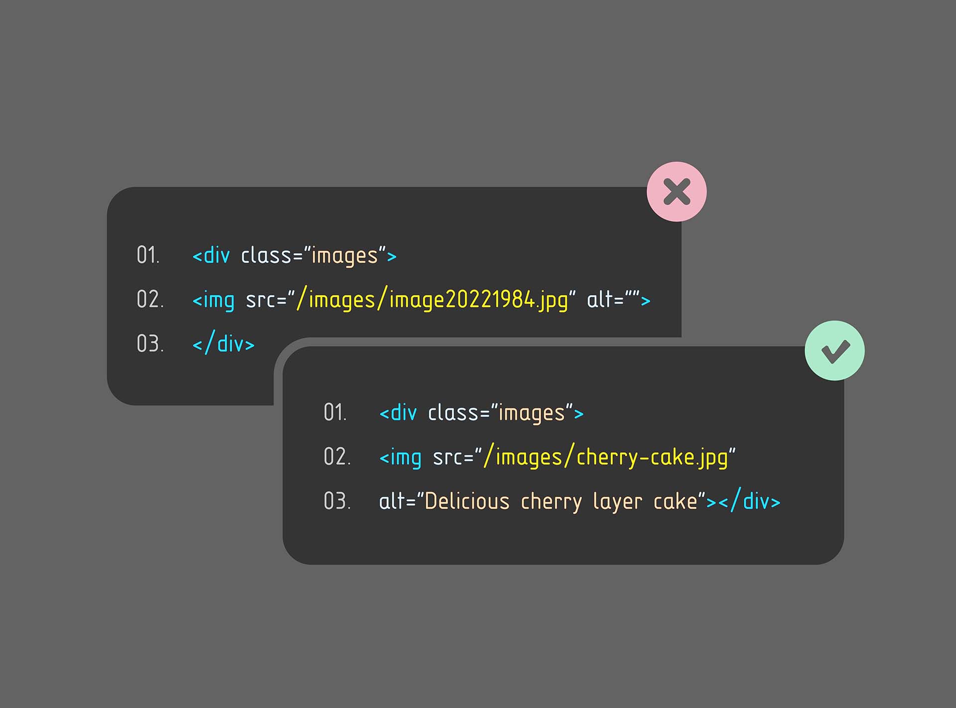 html code showing alt text for an image